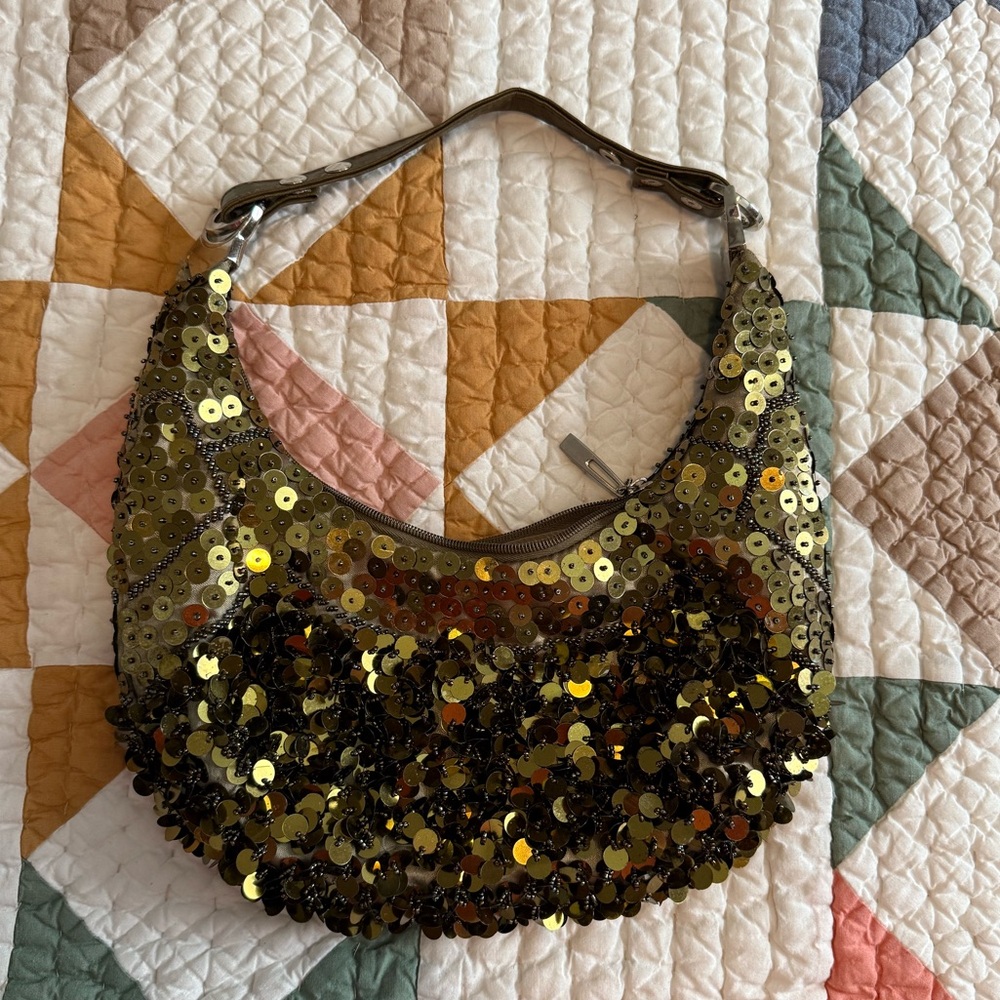 Green sequins Y2K shoulder bag